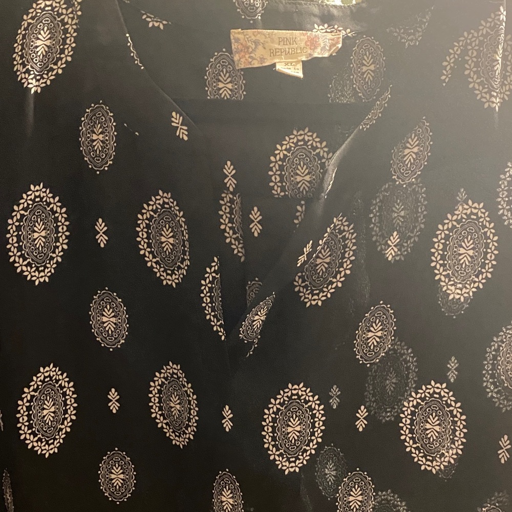 Pink Republic Black and Gold Blouse